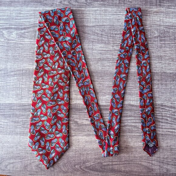 Vintage Christian Dior Monsieur Red Paisley All Silk Tie Made In USA 3.5 x 58 - Picture 8 of 12